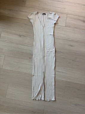 Zara | Ribbed Deep V Neck Body Con Dress